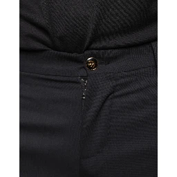 Black Wool Skinny Men Dress Pants