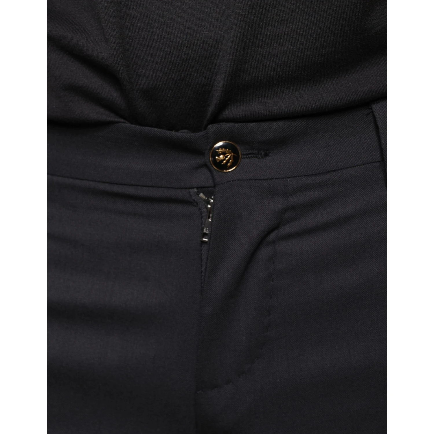 Black Wool Skinny Men Dress Pants