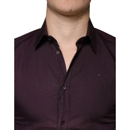 Dark Violet Cotton Dress GOLD Men Formal Shirt