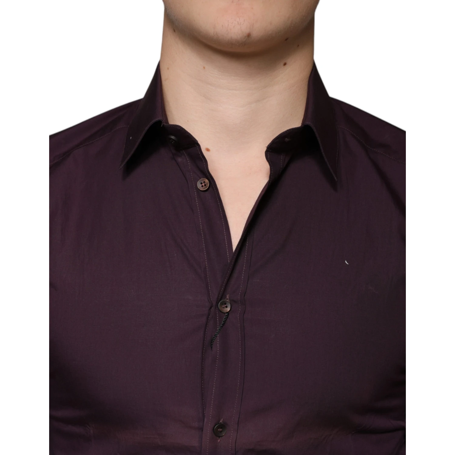 Dark Violet Cotton Dress GOLD Men Formal Shirt