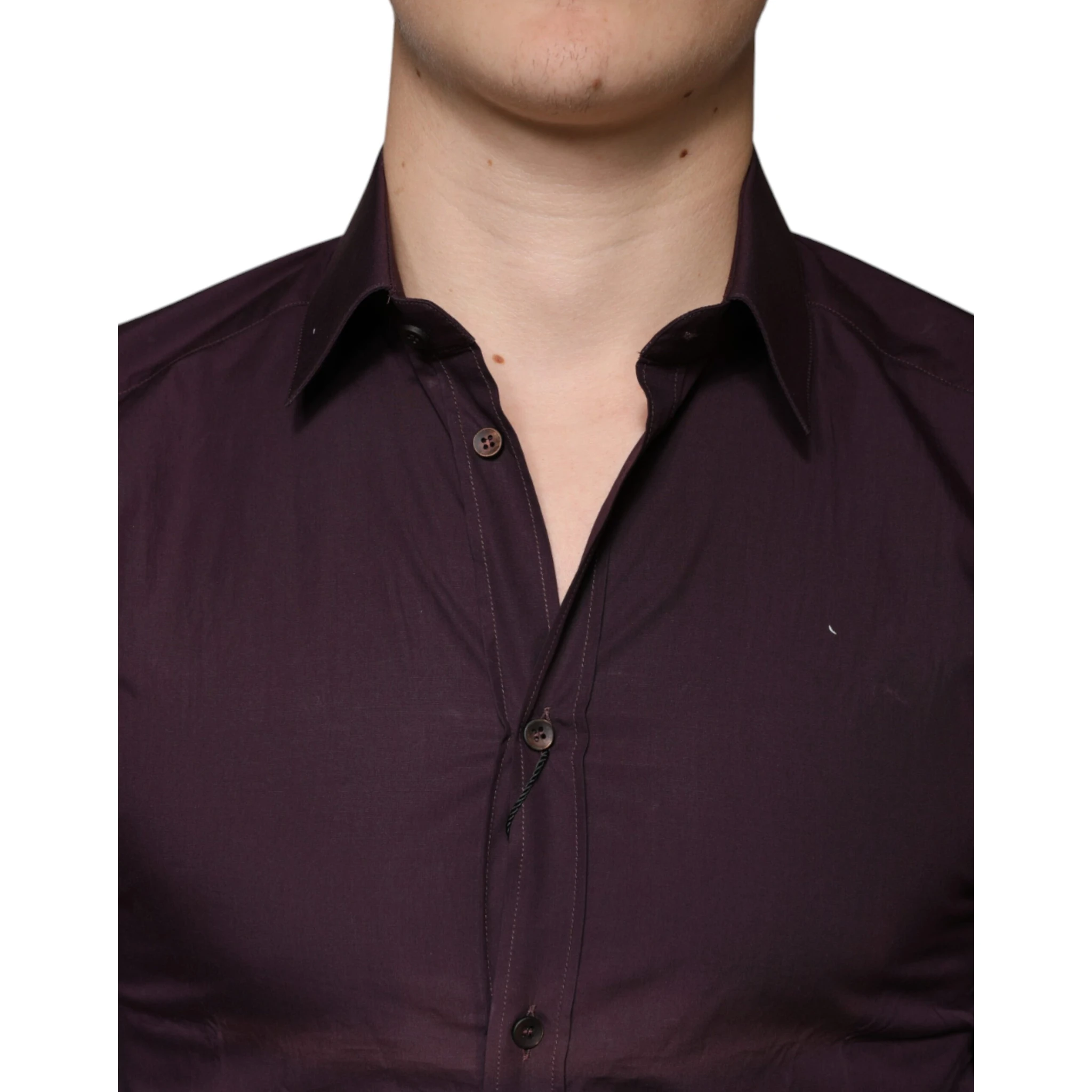 Dark Violet Cotton Dress GOLD Men Formal Shirt