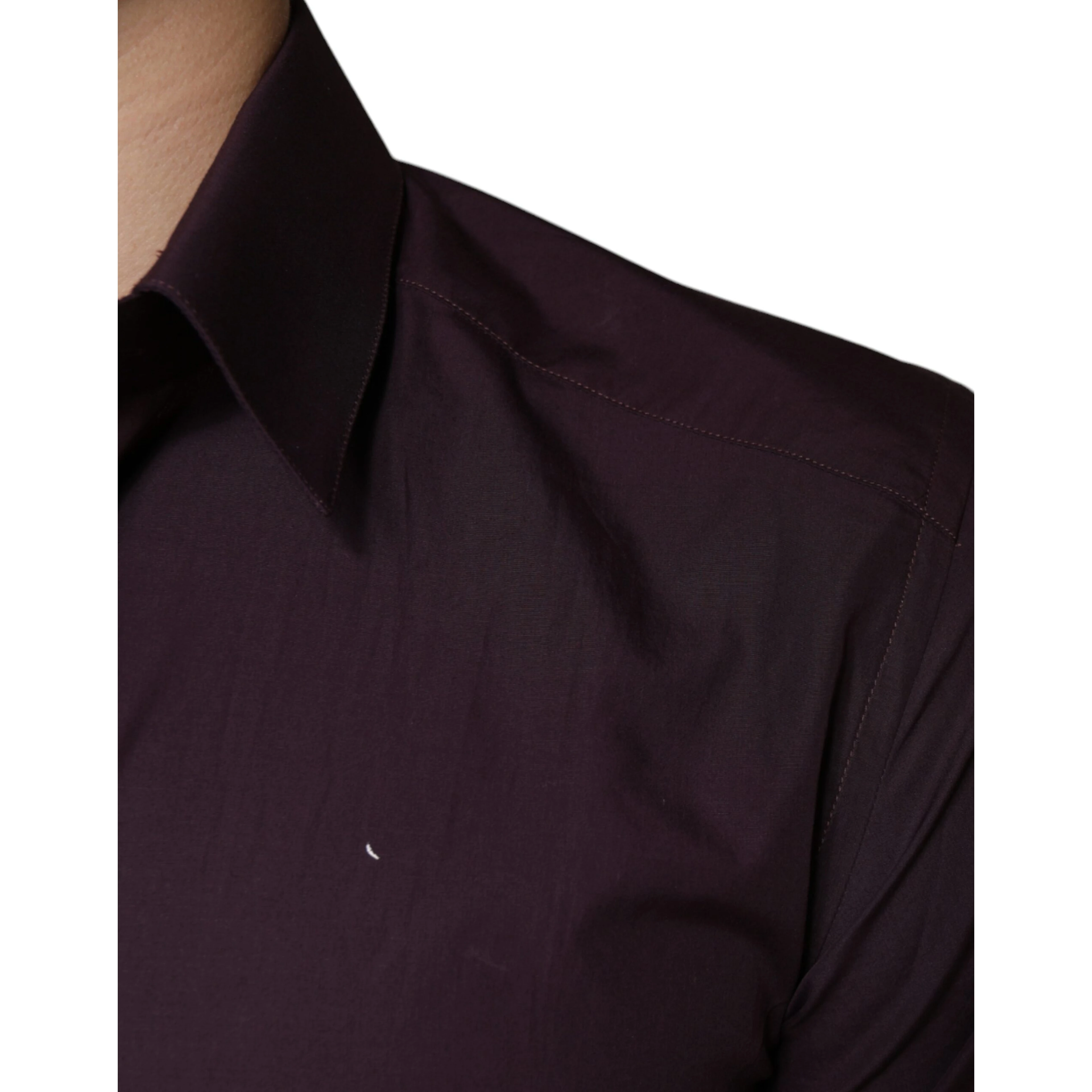 Dark Violet Cotton Dress GOLD Men Formal Shirt
