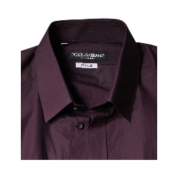Dark Violet Cotton Dress GOLD Men Formal Shirt