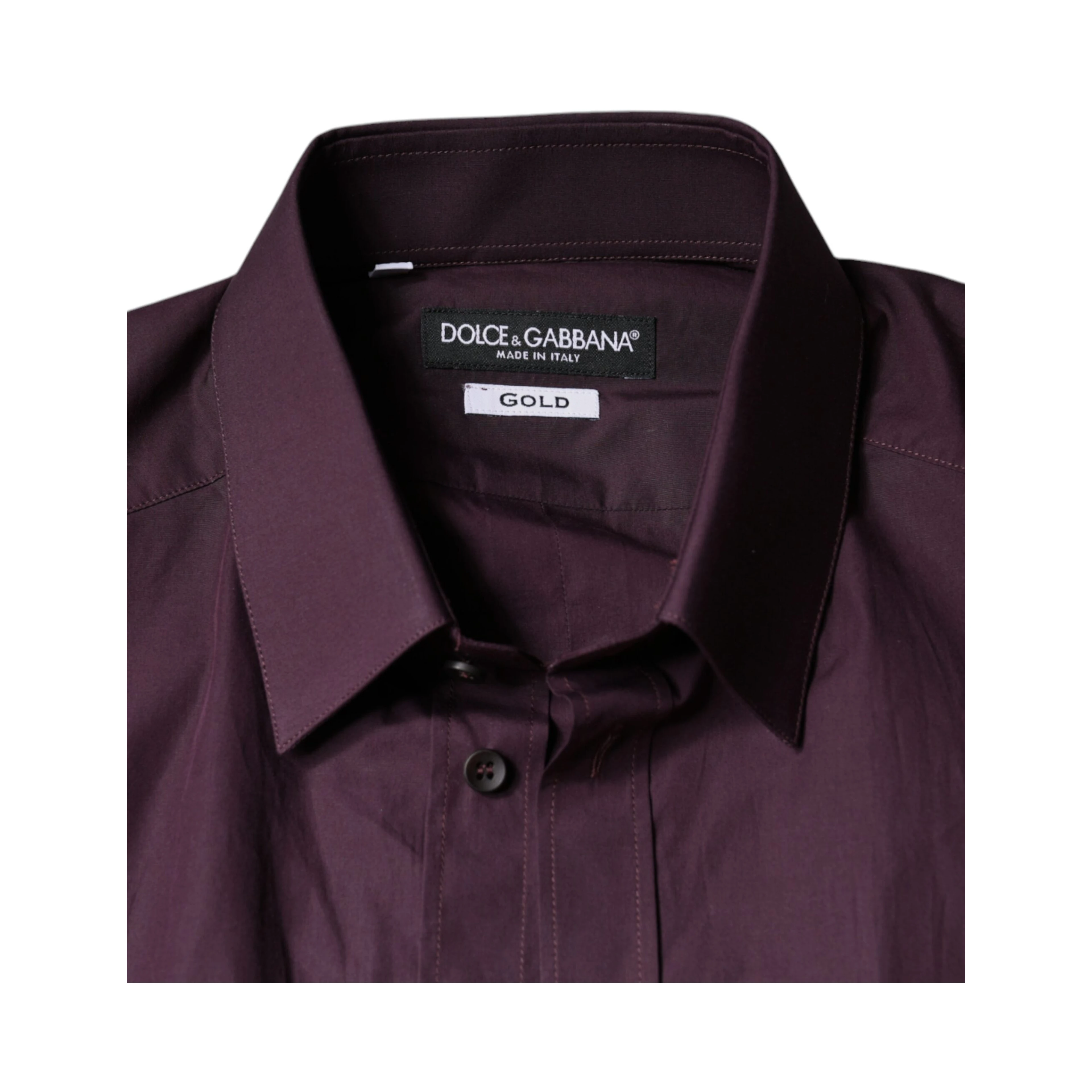 Dark Violet Cotton Dress GOLD Men Formal Shirt