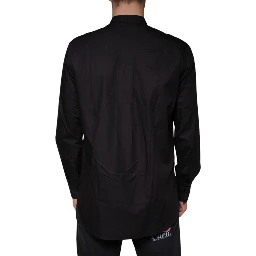 Black Cotton Button Down Men Casual Shirt