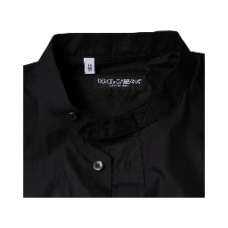 Black Cotton Button Down Men Casual Shirt