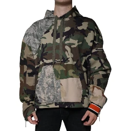 Multicolor Camouflage Hooded Sweatshirt Sweater