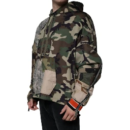 Multicolor Camouflage Hooded Sweatshirt Sweater