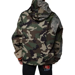 Multicolor Camouflage Hooded Sweatshirt Sweater