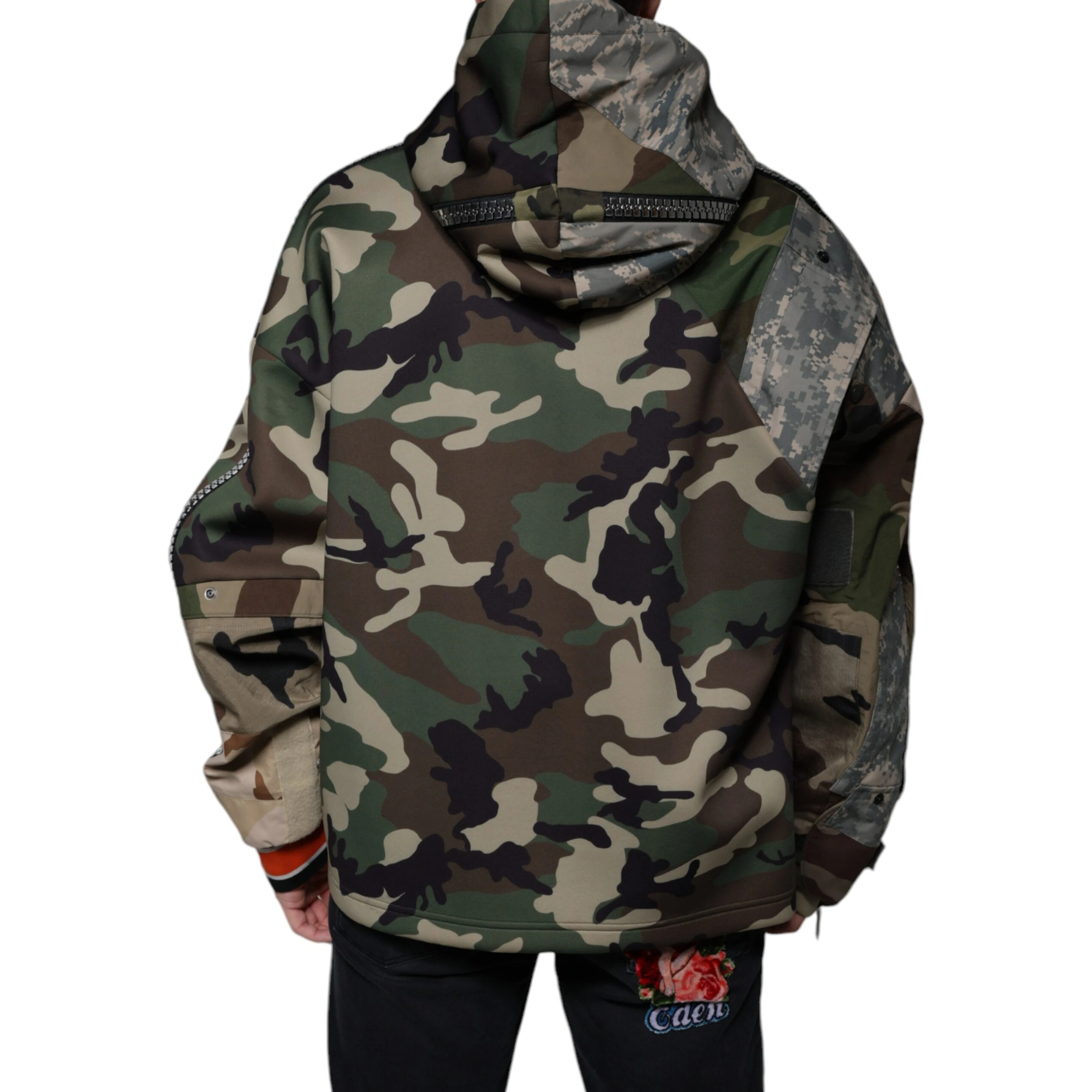Multicolor Camouflage Hooded Sweatshirt Sweater