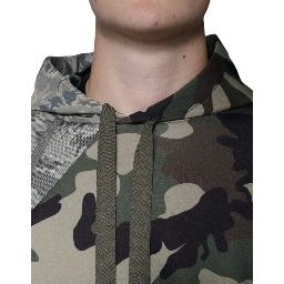 Multicolor Camouflage Hooded Sweatshirt Sweater