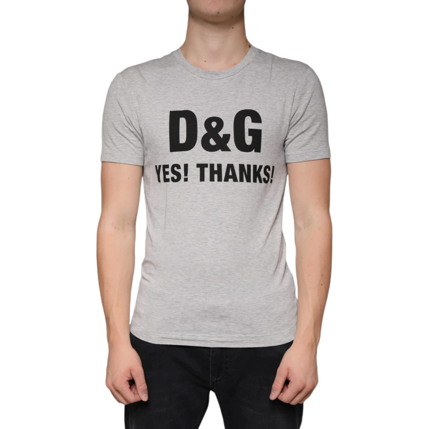 Gray Logo Print Crewneck Short Sleeve T-shirt
