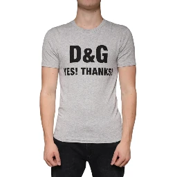 Gray Logo Print Crewneck Short Sleeve T-shirt