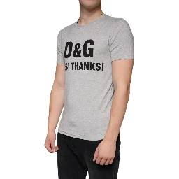 Gray Logo Print Crewneck Short Sleeve T-shirt