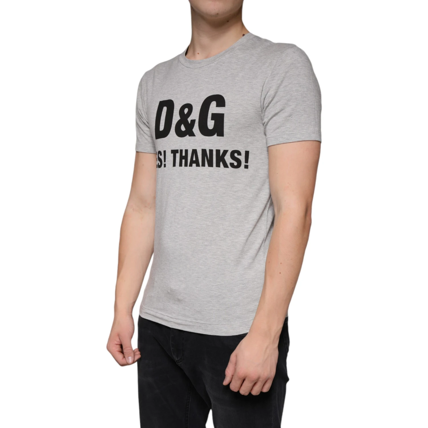 Gray Logo Print Crewneck Short Sleeve T-shirt