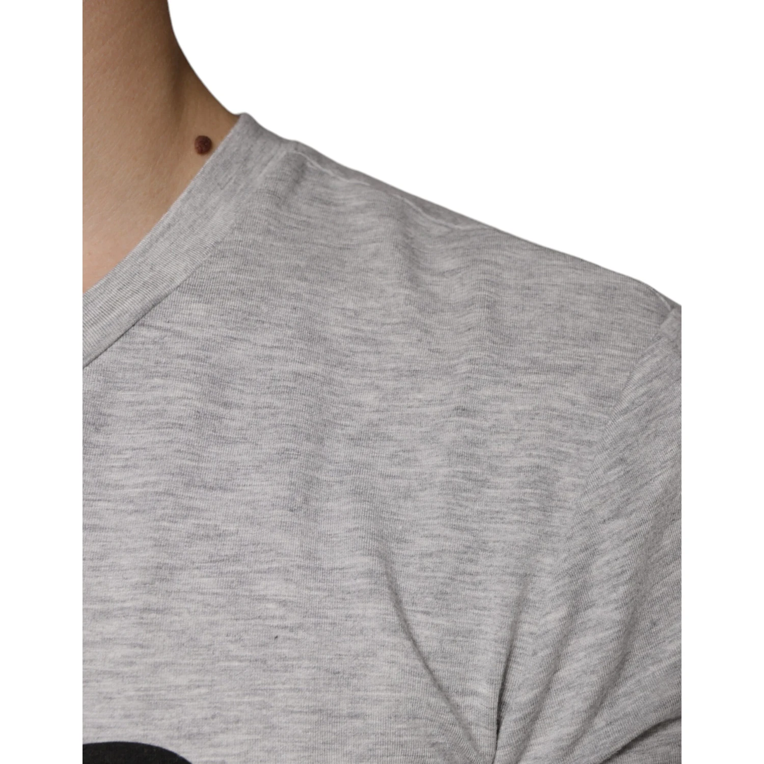 Gray Logo Print Crewneck Short Sleeve T-shirt