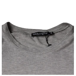 Gray Logo Print Crewneck Short Sleeve T-shirt