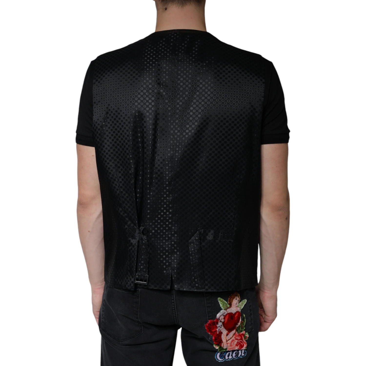Black Wool Waistcoat Dress Formal Vest