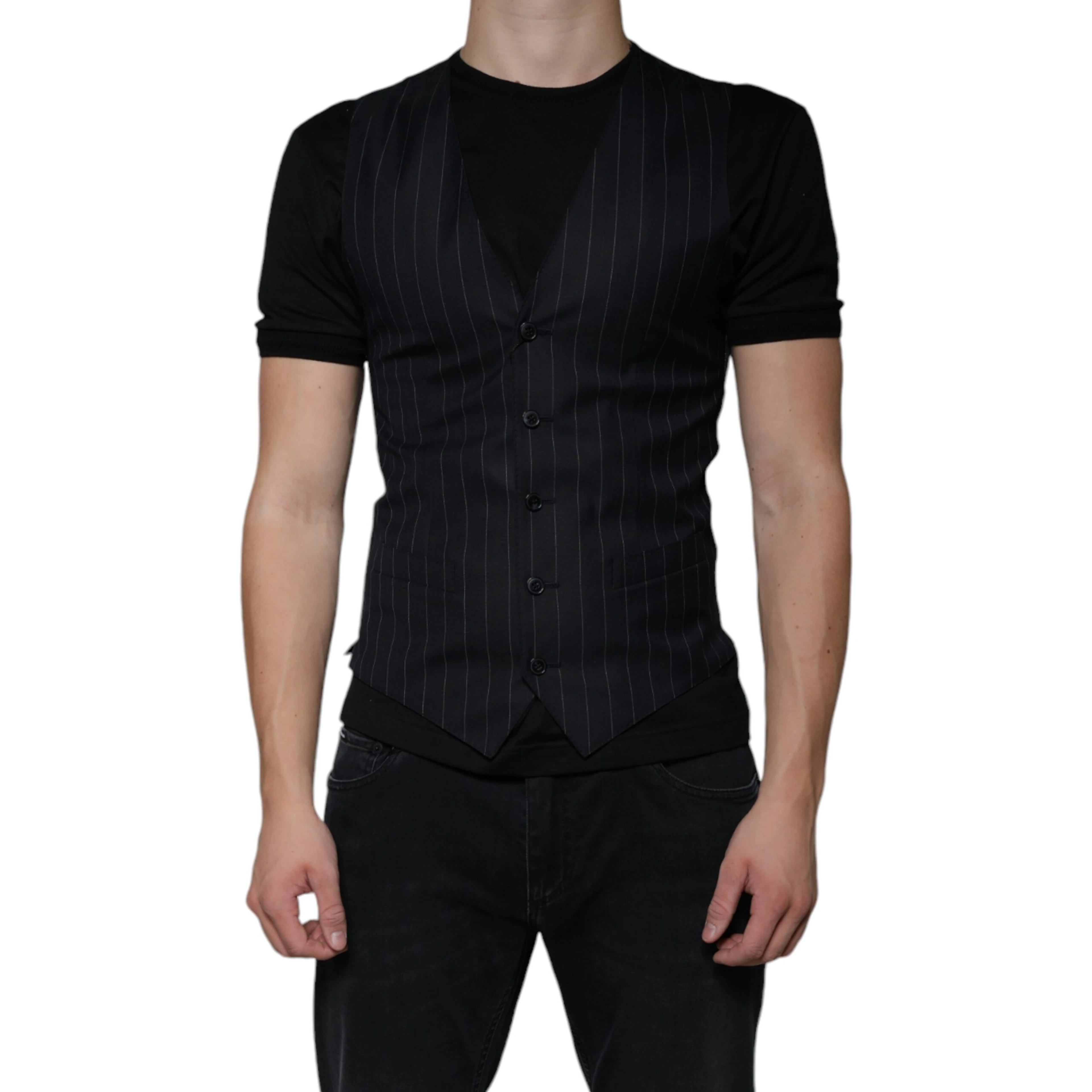 Black Leather Waistcoat Dress Formal Vest