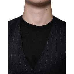 Black Leather Waistcoat Dress Formal Vest