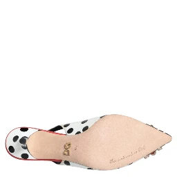 Multicolor Leather Crystal Heels Slingback Shoes