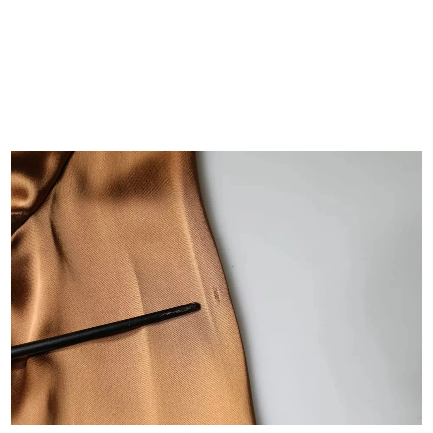 Brown Satin Long Sleeves Wrap Sheath Mini Dress