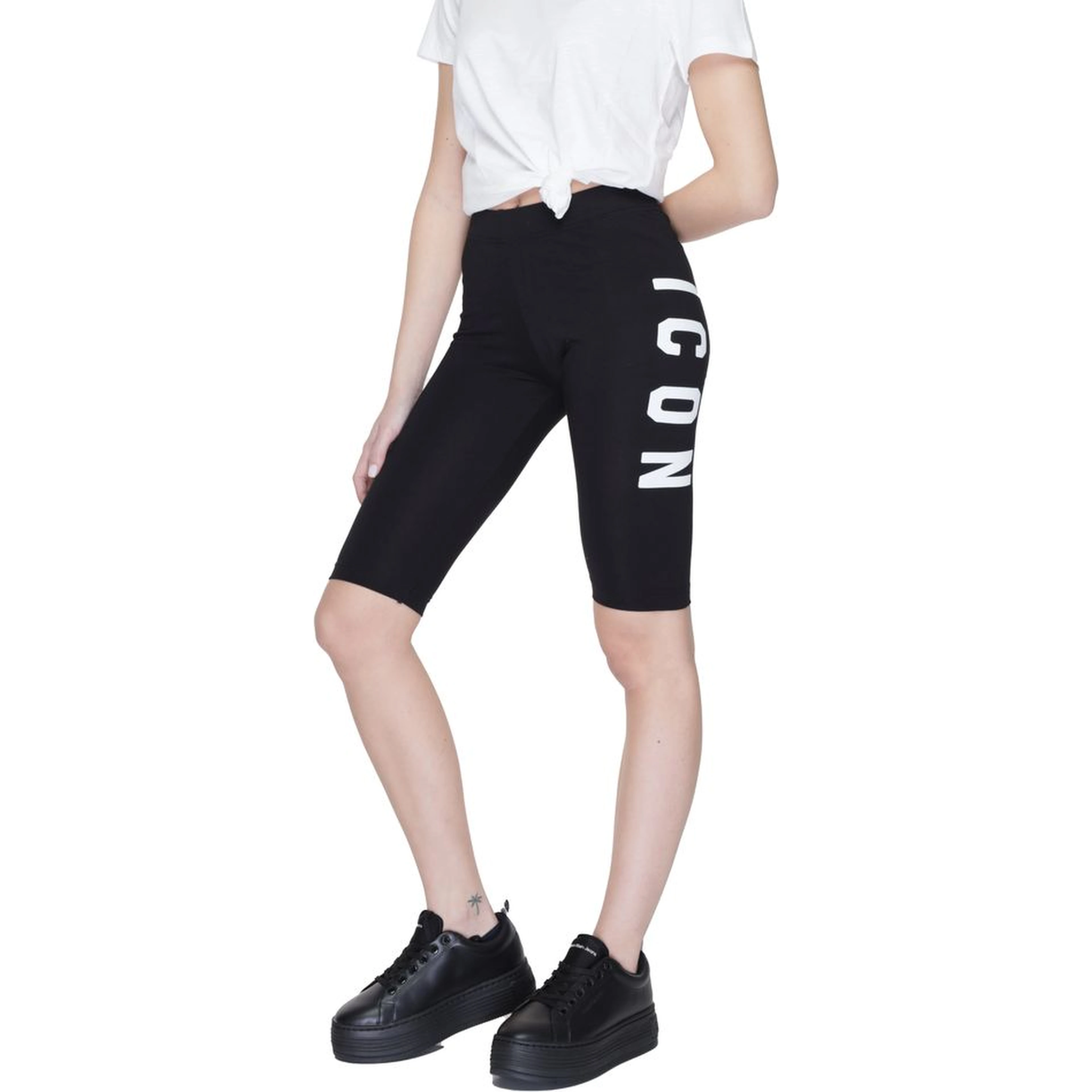 Black Cotton Bermuda Shorts