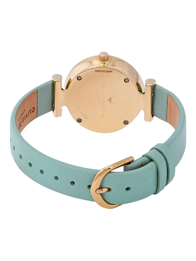 Green Artificial Leather Dress Watch