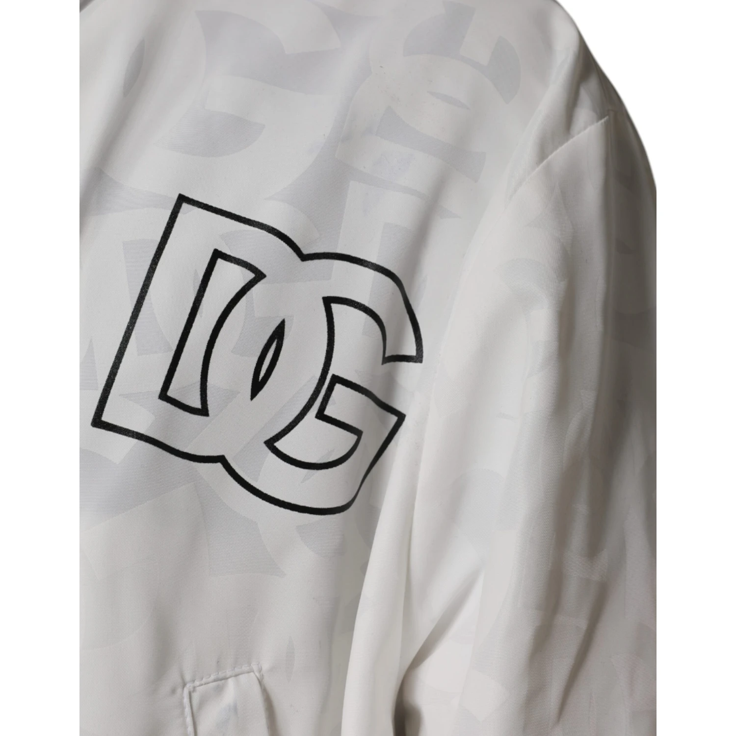 White Hooded Parka Polyester Trench Coat Jacket