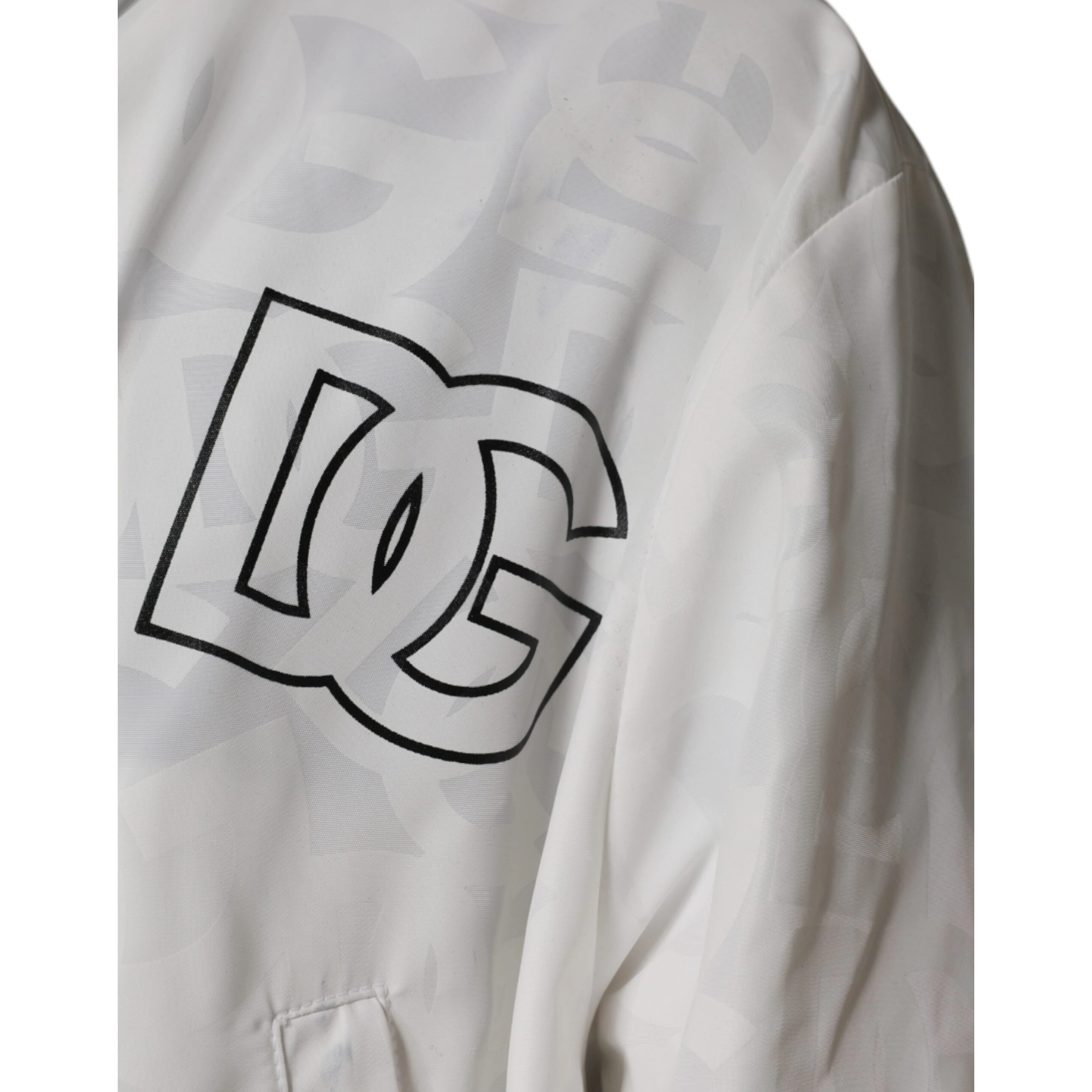 White Hooded Parka Polyester Trench Coat Jacket