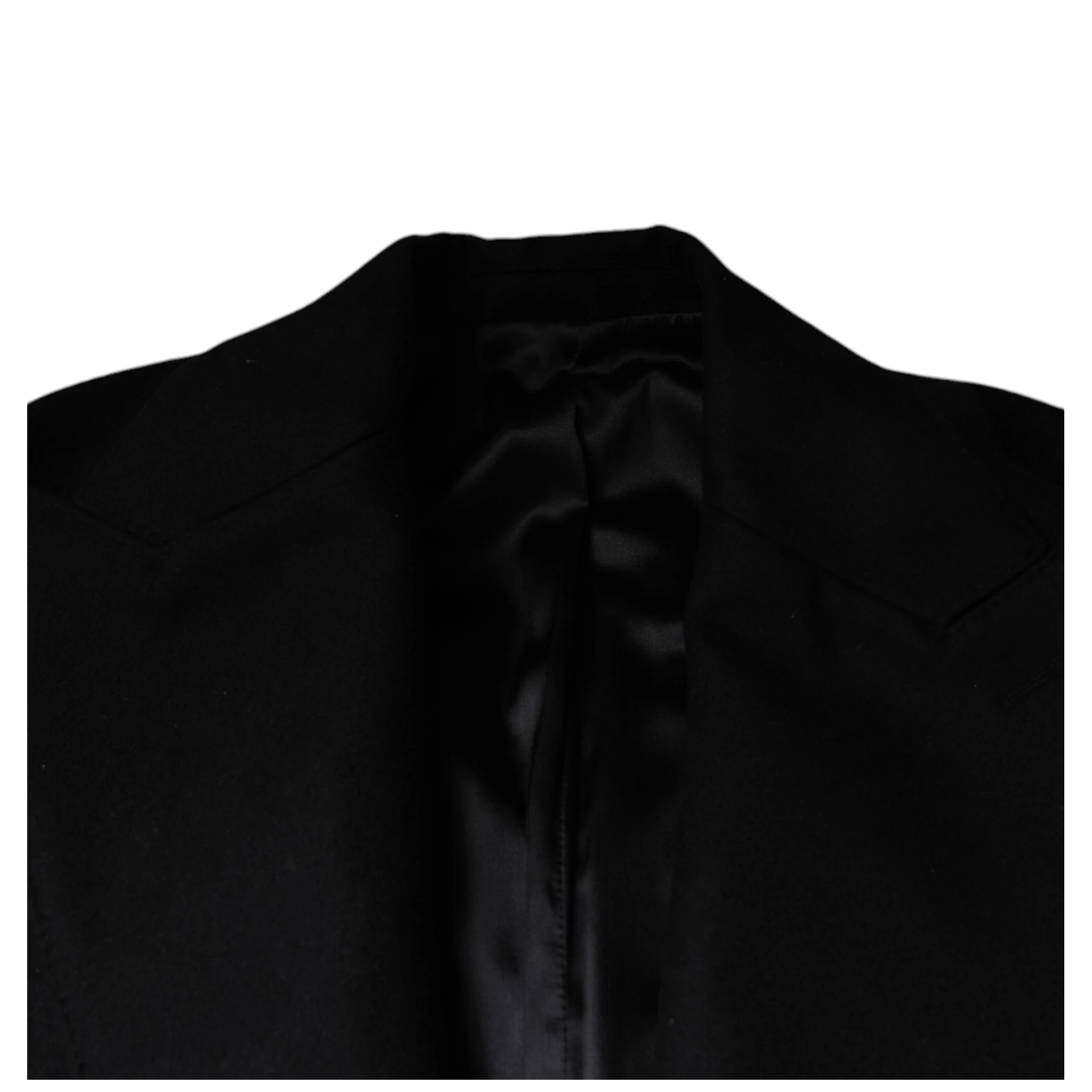 Black Wool Double Breasted Men Coat Jacket