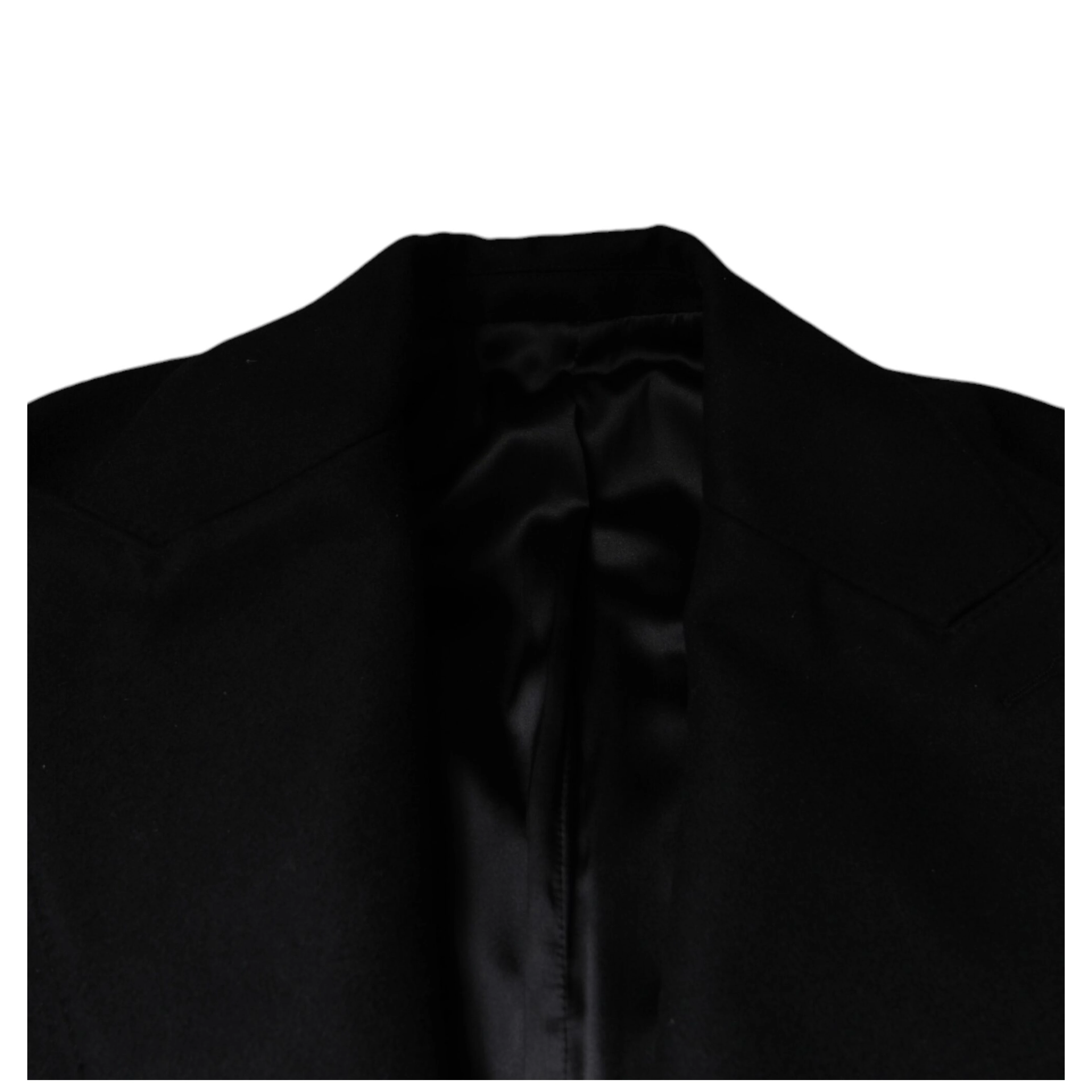Black Wool Double Breasted Men Coat Jacket