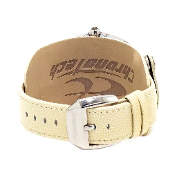 Beige Leather Dress Watch