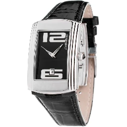 Black Leather Dress Watch