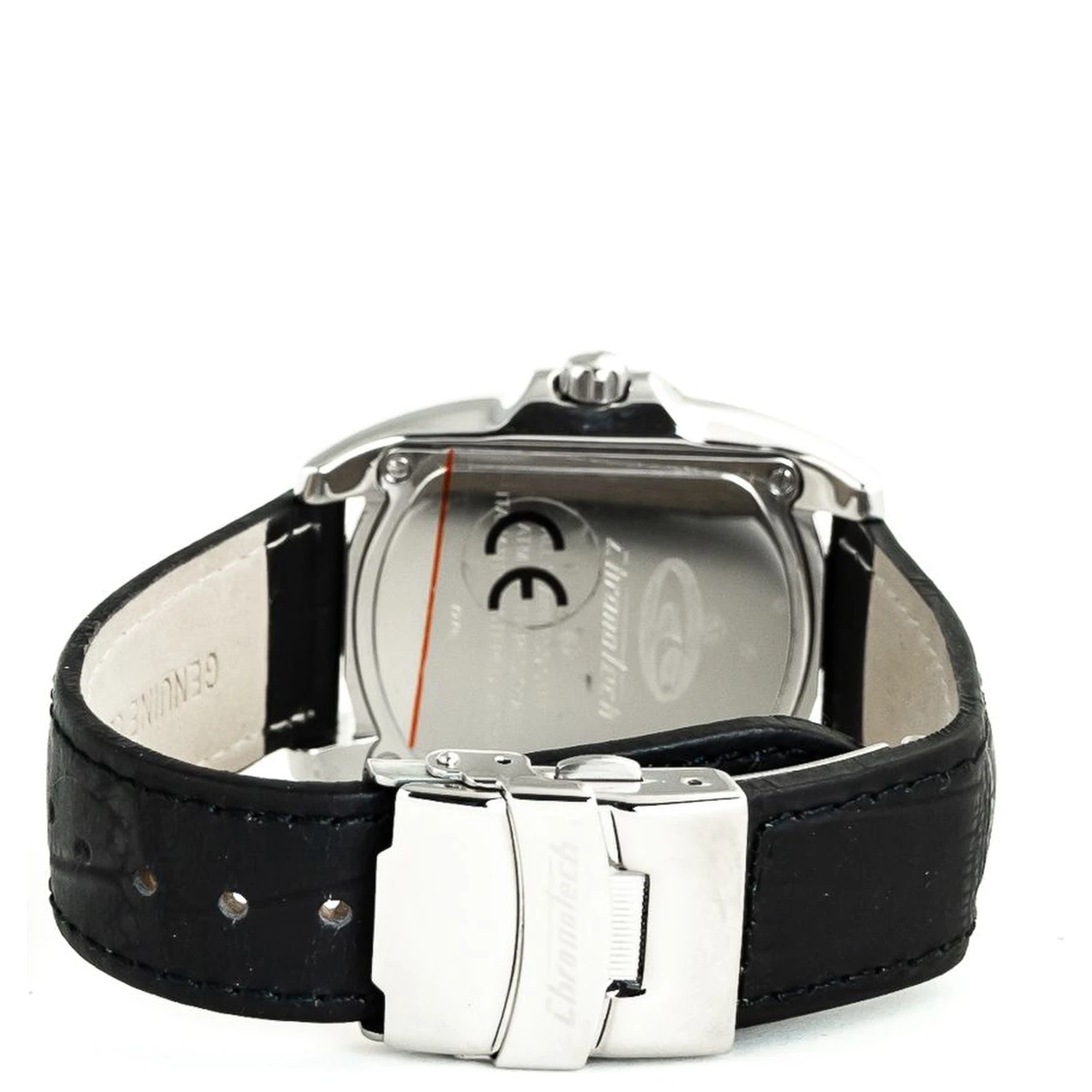 Black Leather Dress Watch