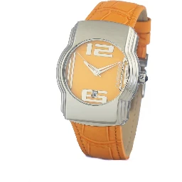 Orange Leather Dress Watch
