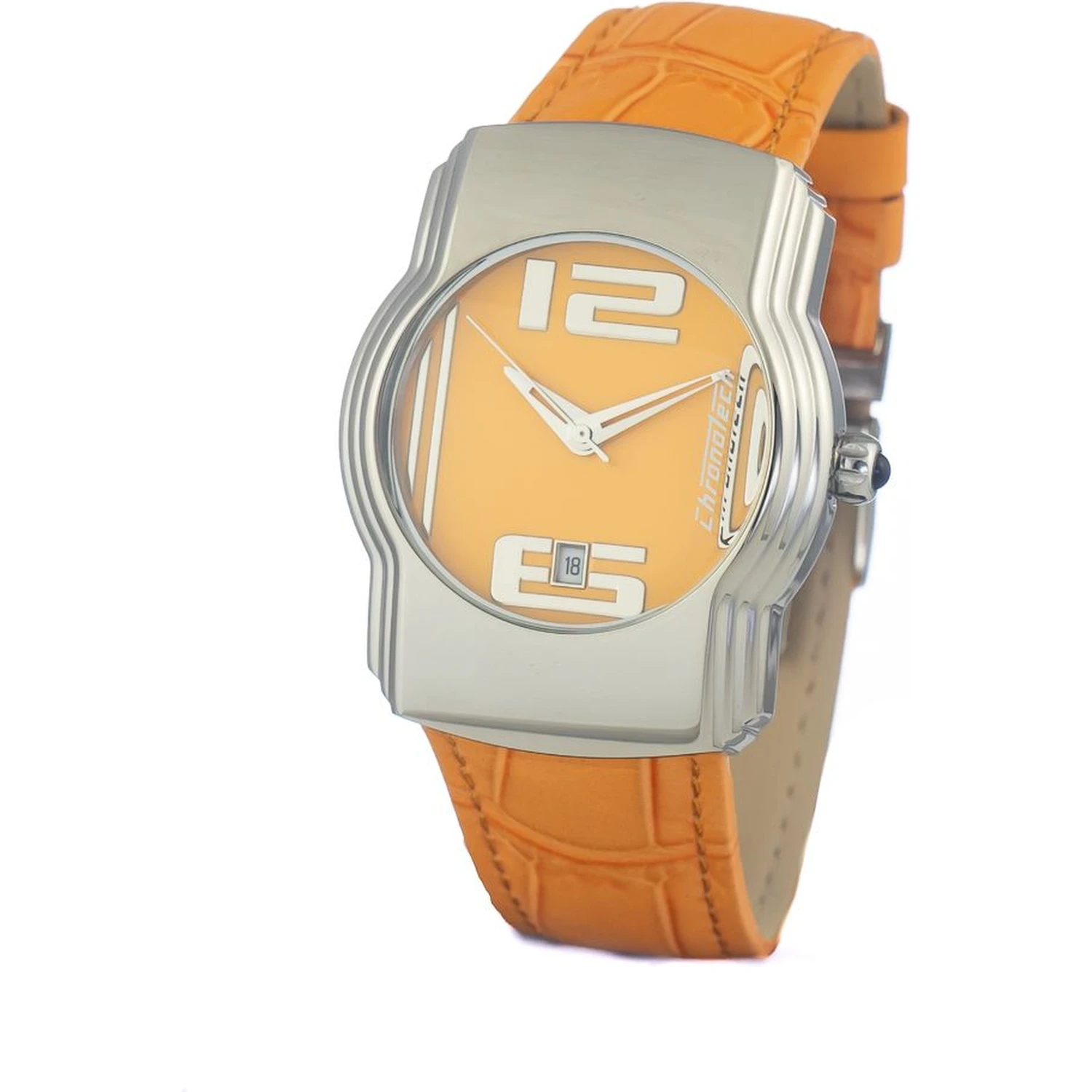 Orange Leather Dress Watch