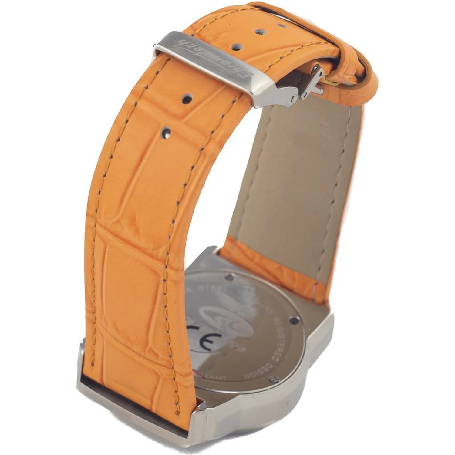 Orange Leather Dress Watch