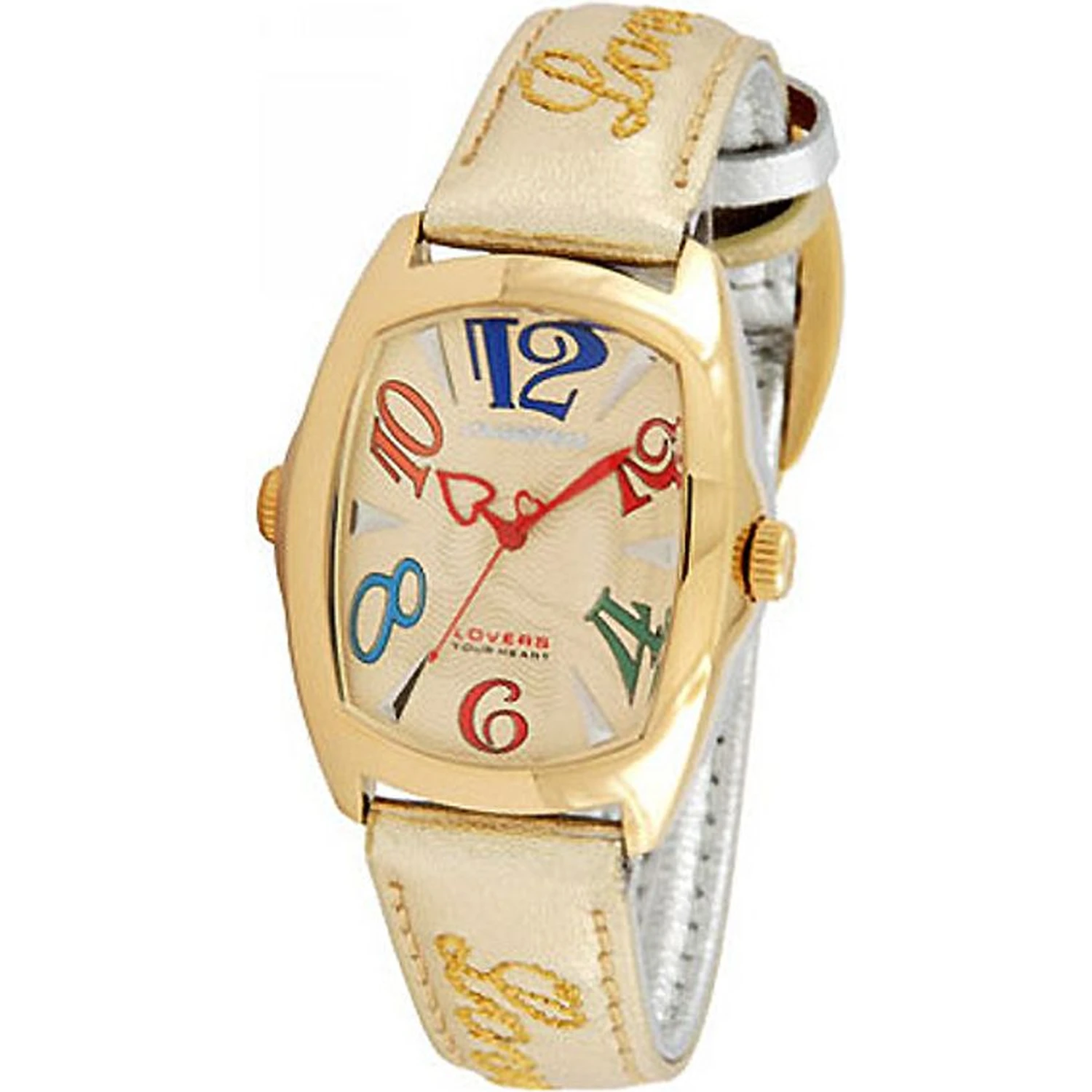 Gold Leather Dress Watch