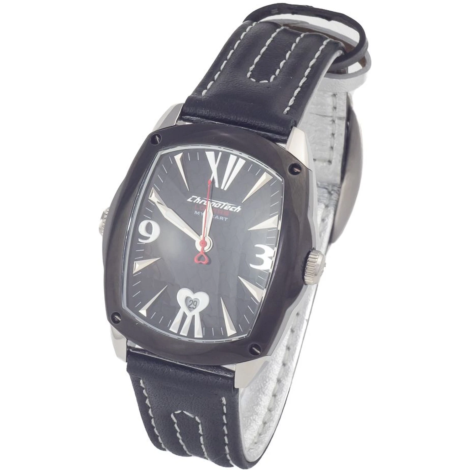Black Leather Dress Watch