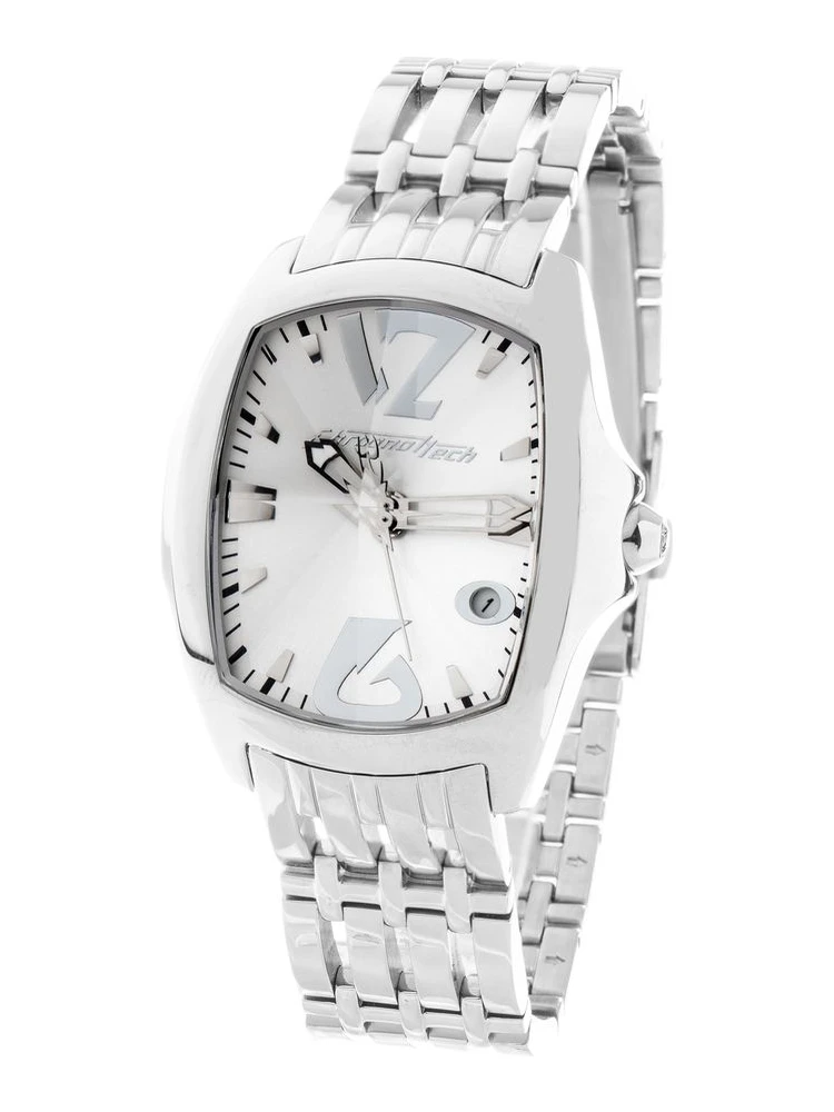 ساعة يد رسمية من الفولاذ المقاوم للصدأ الفضي