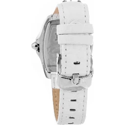 ساعة يد رسمية من الجلد الأبيض