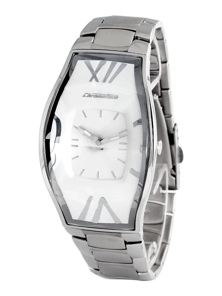 ساعة يد رسمية من الفولاذ المقاوم للصدأ الفضي