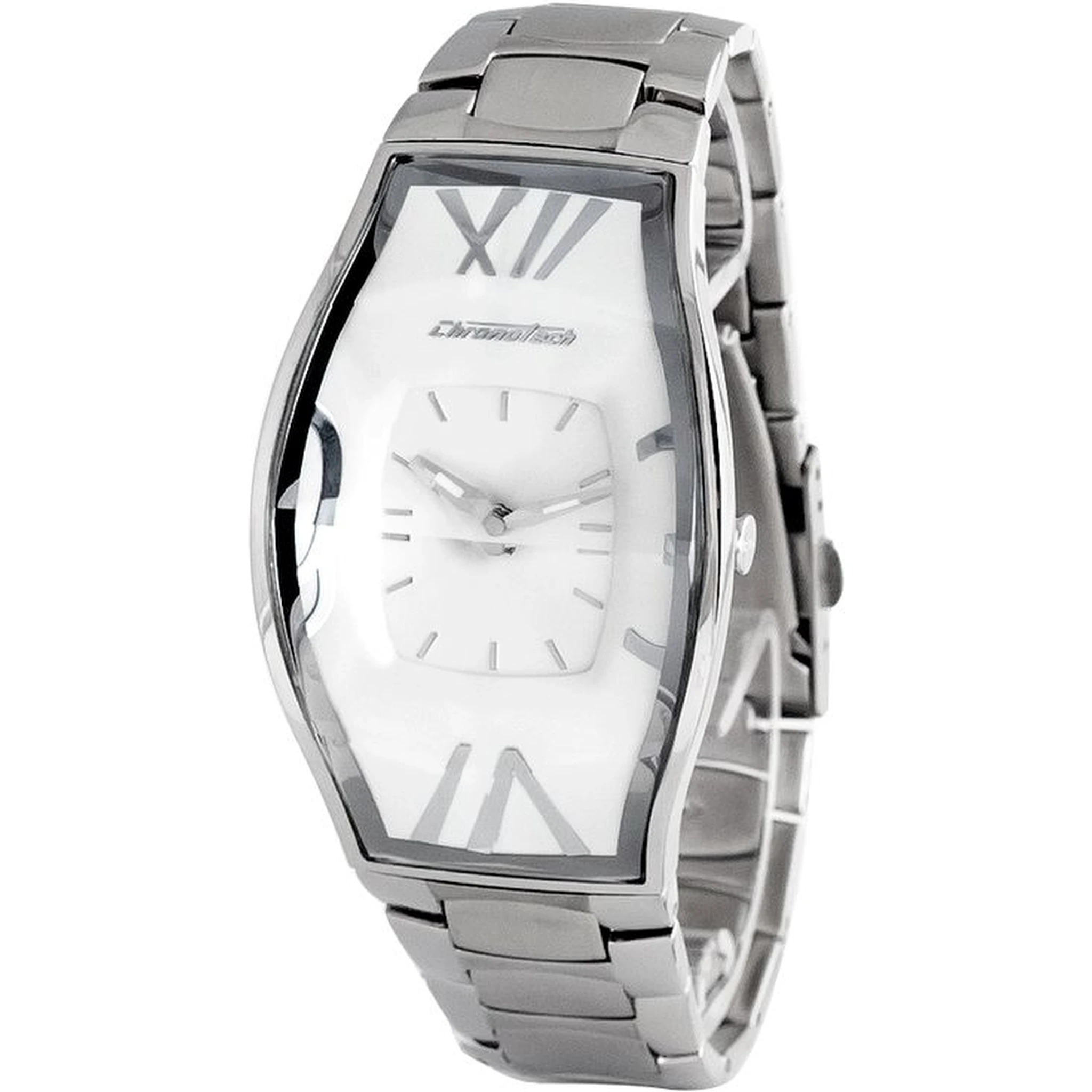 ساعة يد رسمية من الفولاذ المقاوم للصدأ الفضي