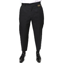 Black Crown Cotton Dress Pants