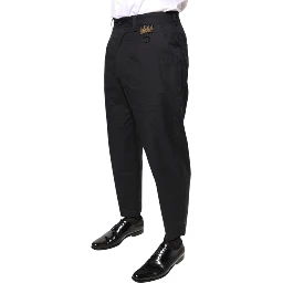 Black Crown Cotton Dress Pants