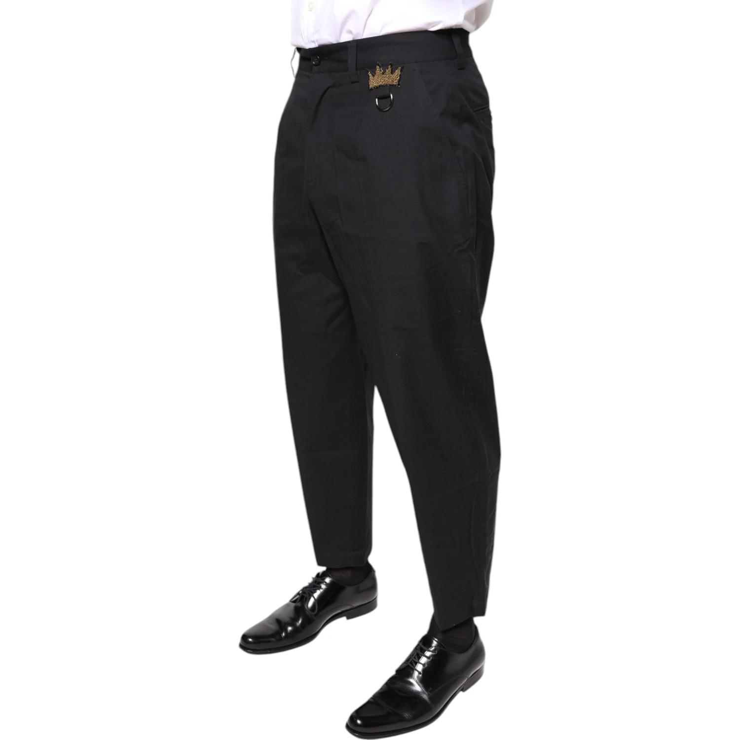 Black Crown Cotton Dress Pants