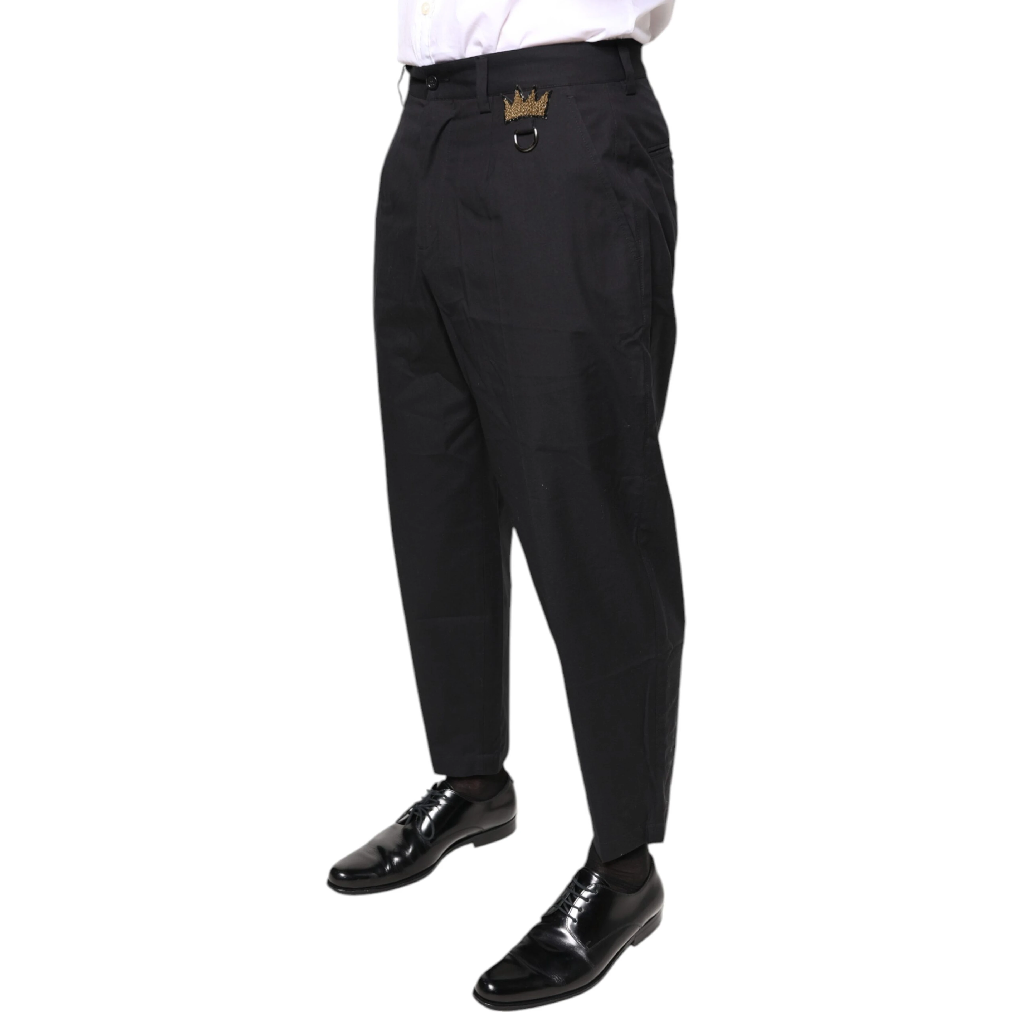 Black Crown Cotton Dress Pants