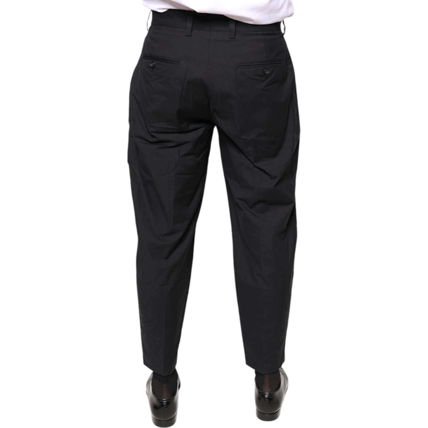 Black Crown Cotton Dress Pants