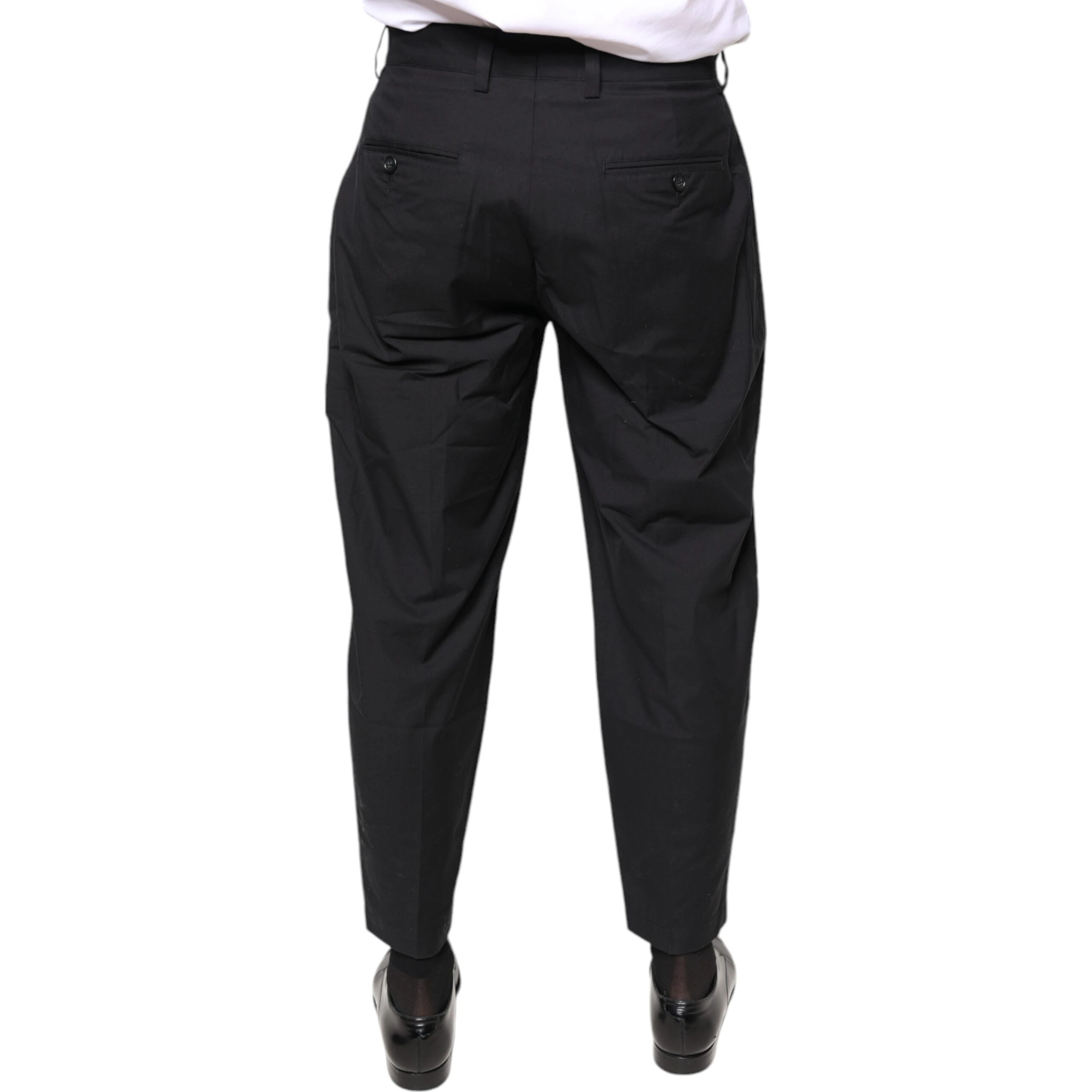 Black Crown Cotton Dress Pants